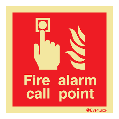 Everlux Photoluminescent Sign - Fire Alarm Call Point (With Text)